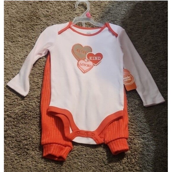 Wonder Nation Girls Valentine's Day Outfit Set 2-piece 6-9m - Picture 4 of 5